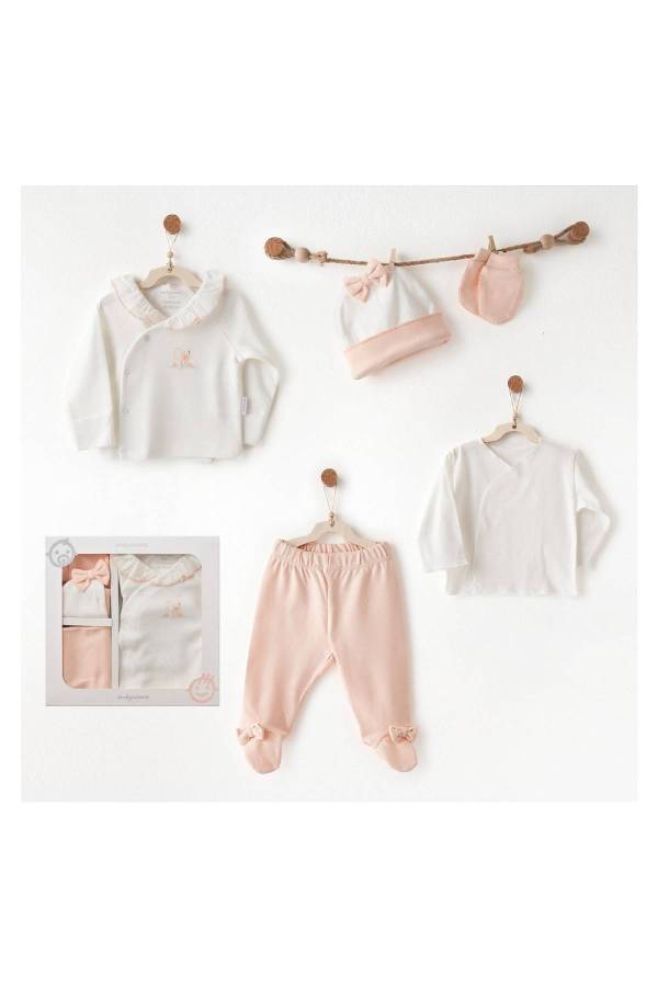 Andywawa 5'li Bebek Hastane Çıkış Seti Ekru