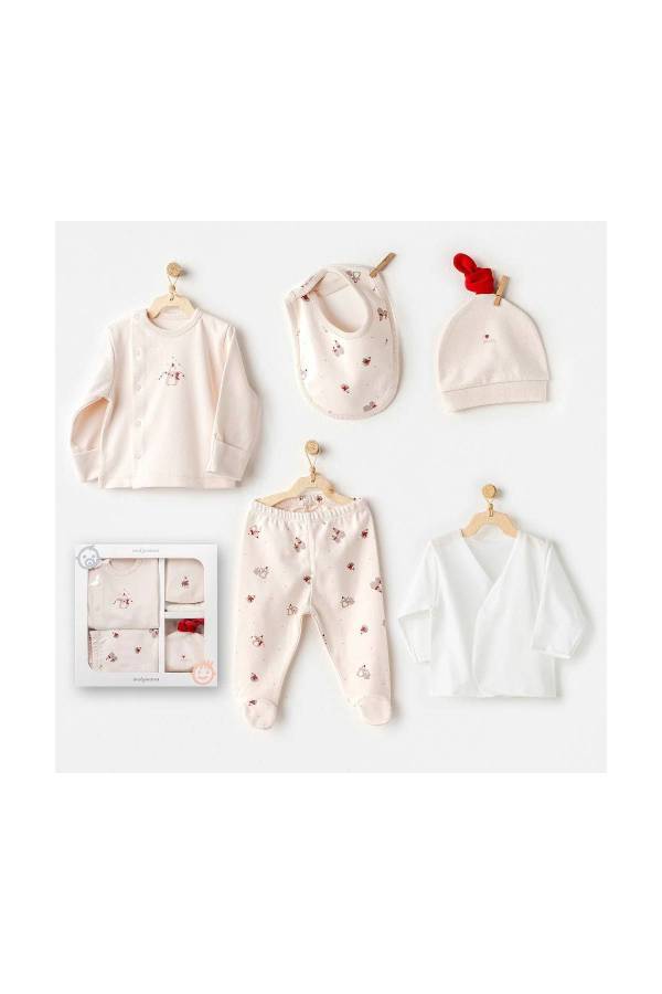 Andywawa Bebek 5'li Hastane Çıkış Seti Penguin Ekru