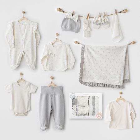 Andywawa - Andywawa Kız Bebek Hastane Çıkışı 10 Pcs Newborn Set Bow Blıss