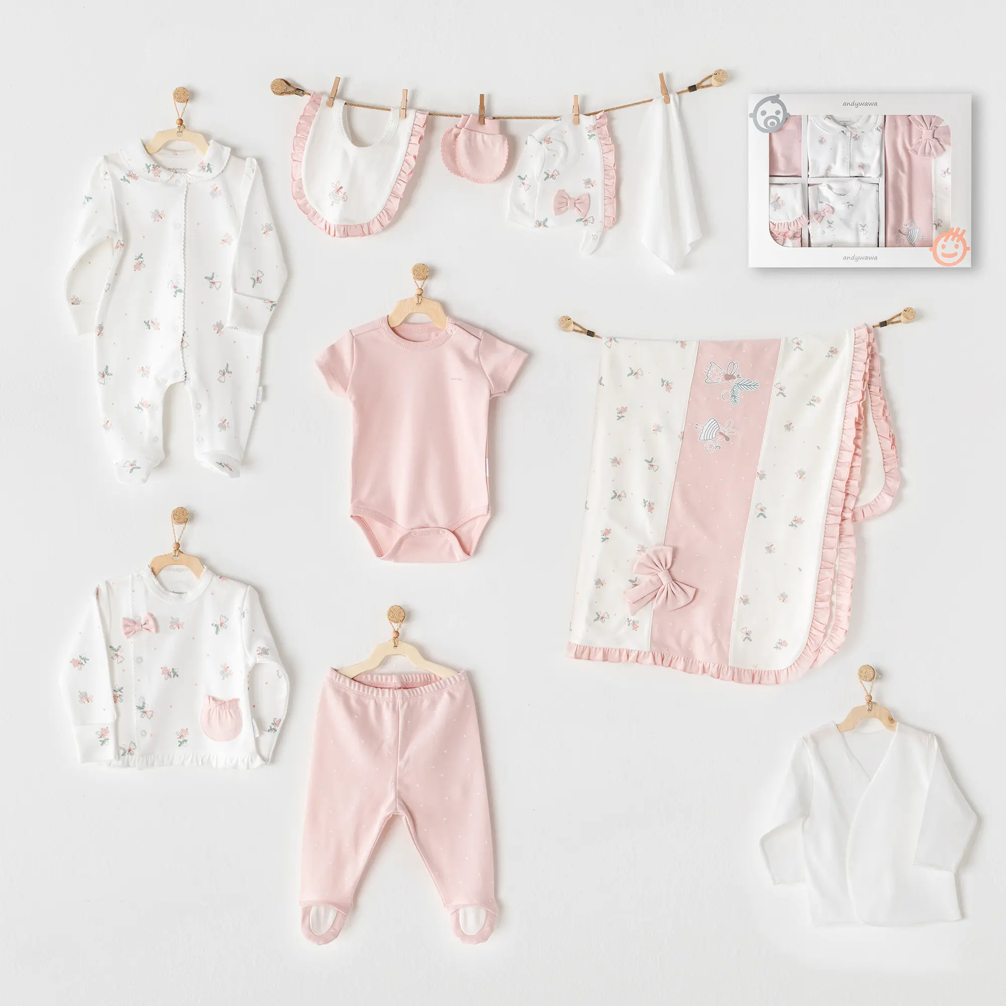 Andywawa Kız Bebek Hastane Çıkışı 10 Pcs Newborn Set Faıry