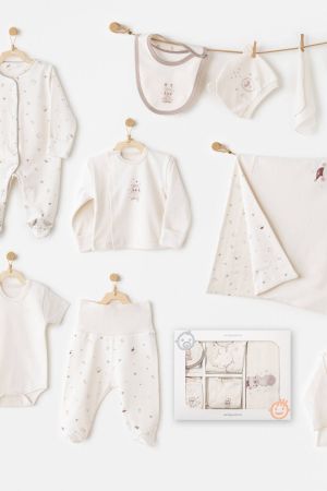 Andywawa - Andywawa Bebek Hastane Çıkışı Unisex 10 Pcs Newborn Set Wardrobe