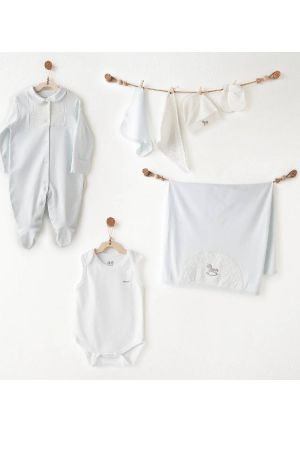 Andywawa - Andywawa Erkek Bebek 7'lİ Hastane Çıkış Seti Mint