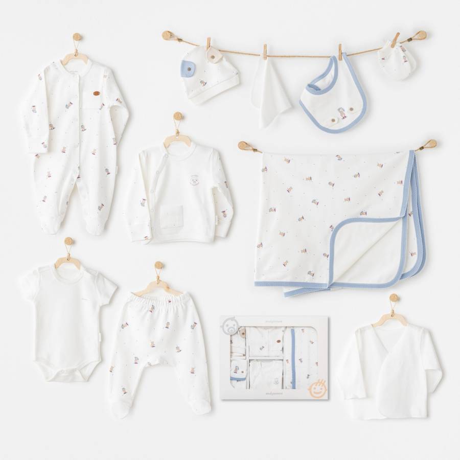 Andywawa Erkek Bebek Hastane Çıkışı 10 Pcs Newborn Set Rainbow