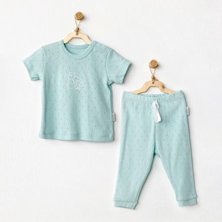 Andywawa - Andywawa Jacquard 2'li Kısa Kollu Bebek Takımı AC24709 Yeşil Andywawa - Andywawa Jacquard 2'li Kısa Kollu Bebek Takımı AC24709 Yeşil