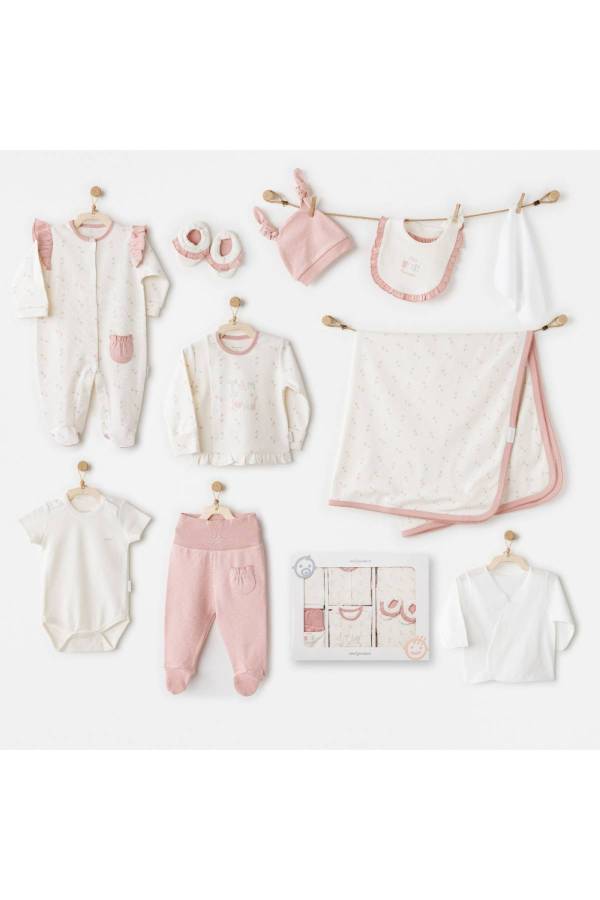 Andywawa Kız Bebek Çiçek Desenli Hastane Çıkışı 10 Parça