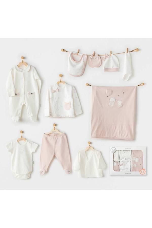 Andywawa Kız Bebek Yazlık 10'lu Hastane Çıkış Seti Pembe