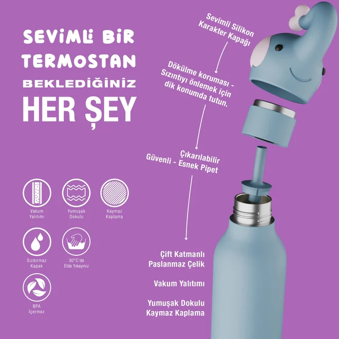 Asobu Bestie Bottle - Elephant Çelik Suluk - 2