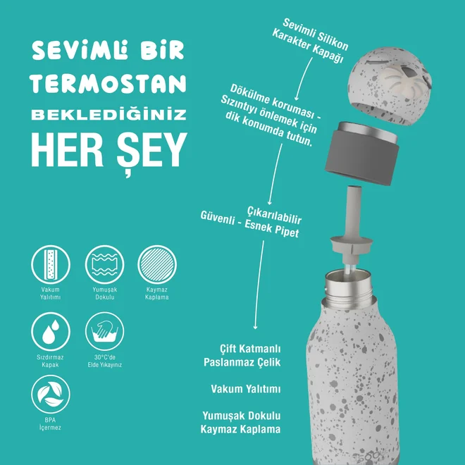Asobu Bestie Bottle - Seal Çelik Suluk - 2