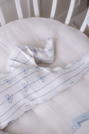 Atelıer Babbi 3'lü Yenidoğan Set Mavi Kurdele - Thumbnail