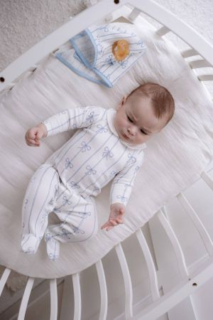 Atelıer Babbi 4'lü Yenidoğan Set Mavi Kurdele - Thumbnail