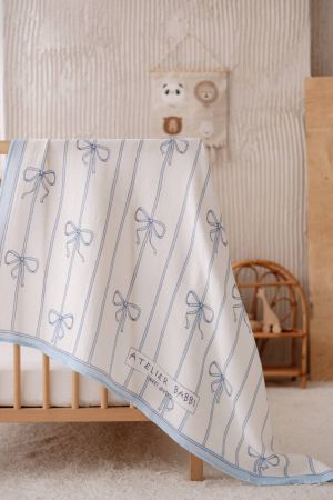 Atelıer Babbi 4'lü Yenidoğan Set Mavi Kurdele - Thumbnail