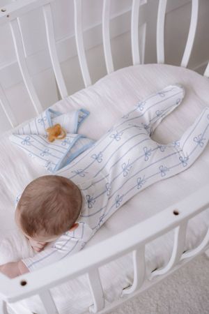 Atelıer Babbi Bebek Tulum Mavi Kurdele - Thumbnail