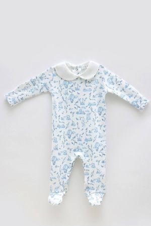 Atelier Babbi - Atelıer Babbi Bebek Tulum Toile De Jouy Mavi