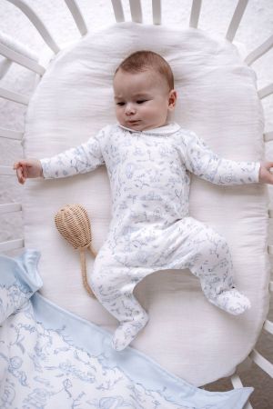 Atelıer Babbi Bebek Tulum Toile De Jouy Mavi - Thumbnail