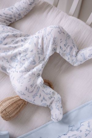 Atelıer Babbi Bebek Tulum Toile De Jouy Mavi - Thumbnail