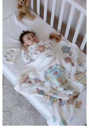 Atelıer Babbi Çift Kapadokya Taraflı Penye Battaniye - Thumbnail