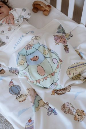 Atelıer Babbi Çift Kapadokya Taraflı Penye Battaniye - Thumbnail