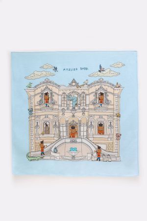 Atelier Babbi - Atelıer Babbi Çift Katlı Müslin Bebek Örtüsü Kurşun Asker