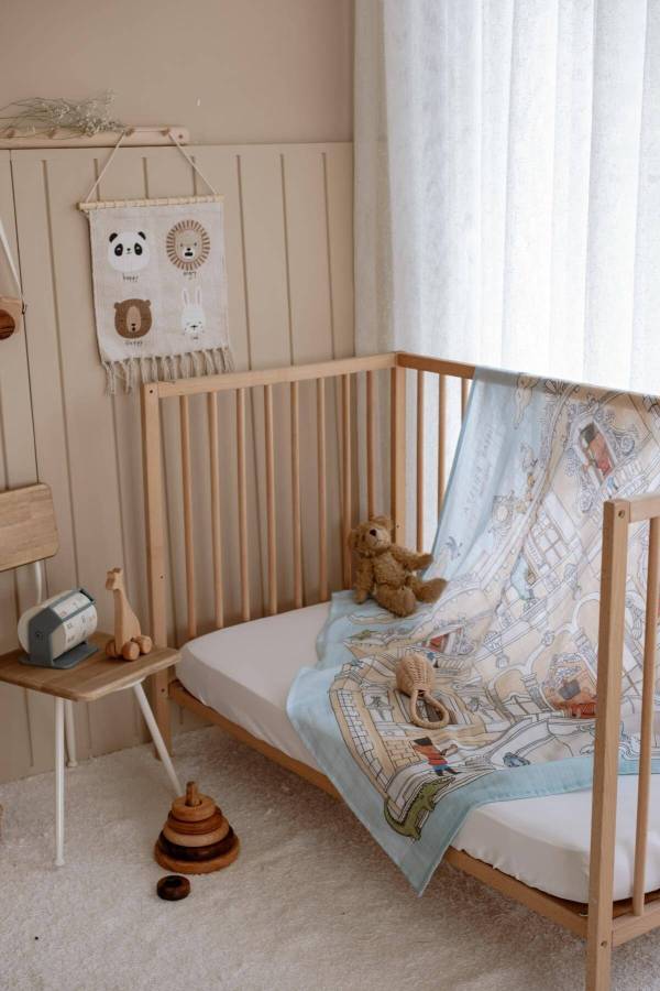 Atelıer Babbi Çift Katlı Müslin Bebek Örtüsü Kurşun Asker