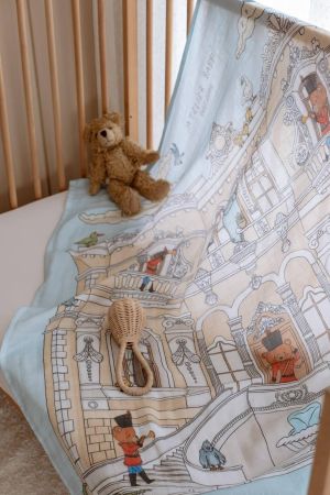 Atelıer Babbi Çift Katlı Müslin Bebek Örtüsü Kurşun Asker - Thumbnail