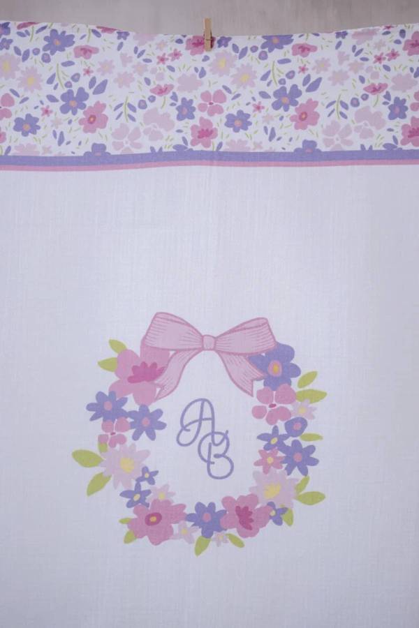 Atelıer Babbi Çift Katlı Müslin Bebek Örtüsü Pembe Çiçek Desenli