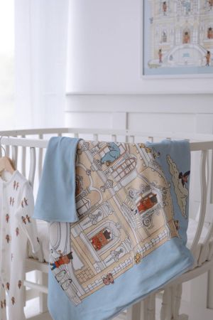 Atelıer Babbi Çift Taraflı Penye Battaniye Kurşun Asker - Thumbnail