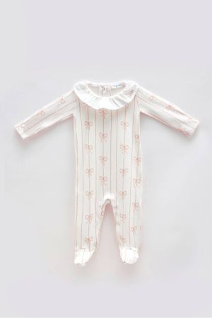 Atelier Babbi - Atelıer Babbi Kız Bebek Pembe Kurdele Tulum