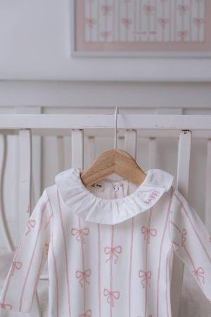 Atelıer Babbi Kız Bebek Pembe Kurdele Tulum - Thumbnail