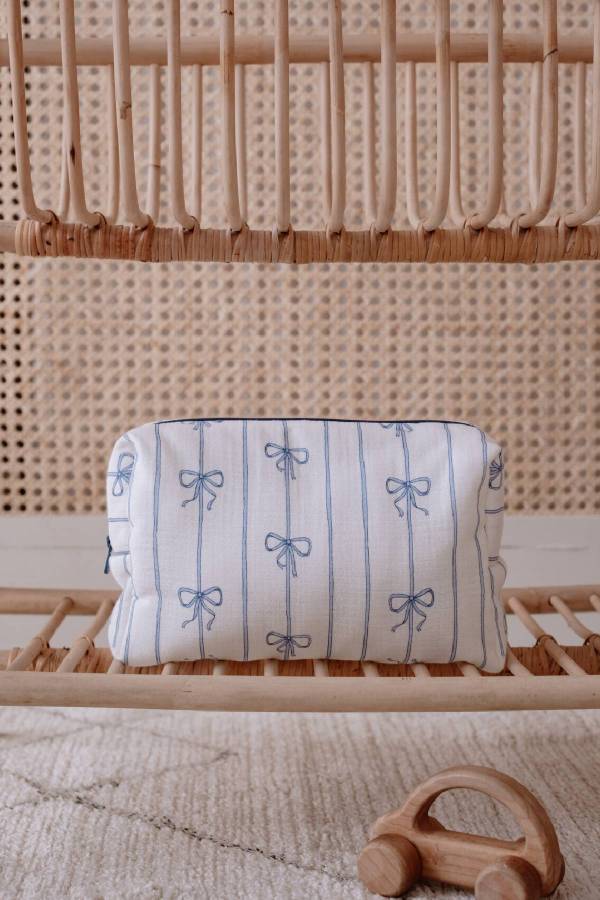 Atelıer Babbi Kurdele Mavi Kurdele Desenli Bebek Bakım Çantası