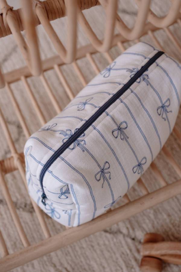 Atelıer Babbi Kurdele Mavi Kurdele Desenli Bebek Bakım Çantası