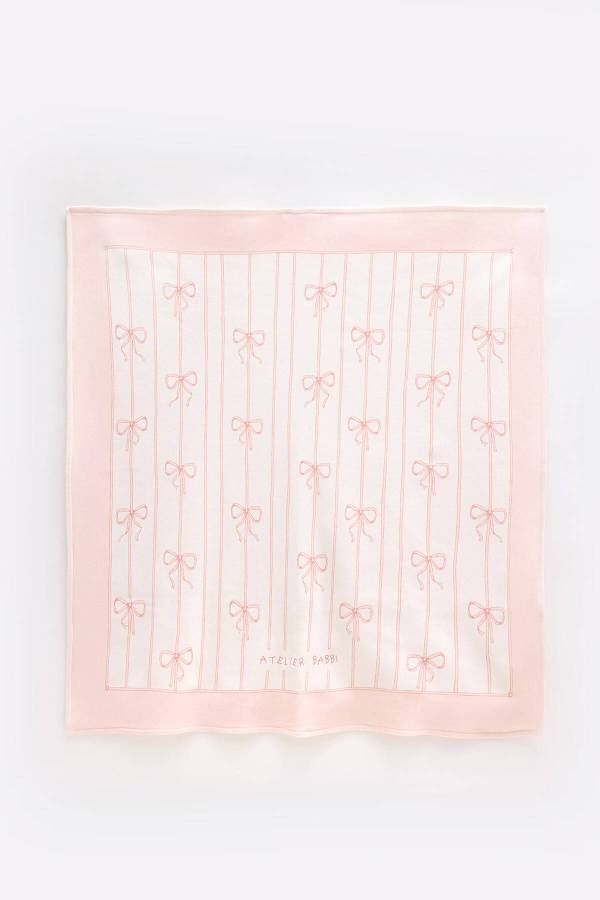 Atelıer Babbi Pembe Kurdele Çift Taraflı Penye Battaniye