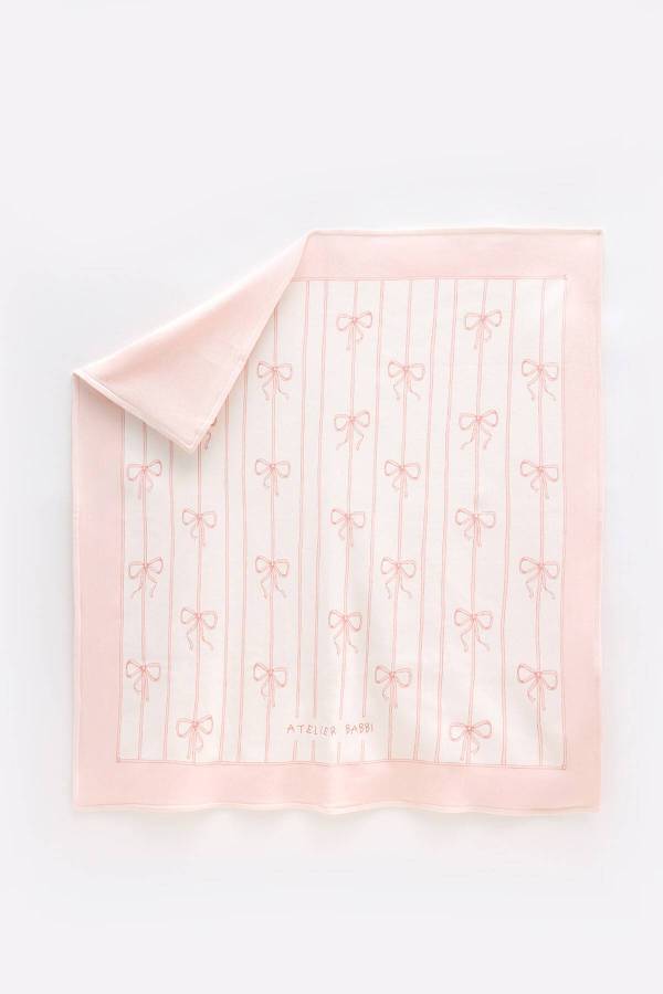 Atelıer Babbi Pembe Kurdele Çift Taraflı Penye Battaniye