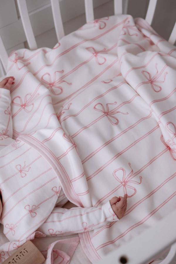 Atelıer Babbi Pembe Kurdele Çift Taraflı Penye Battaniye