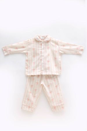 Atelier Babbi - Atelıer Babbi Pembe Kurdele Pijama Takımı