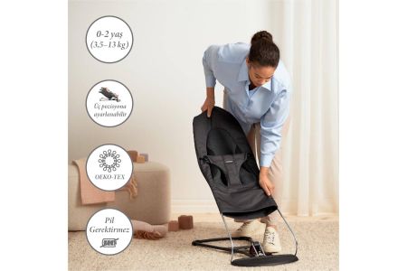 BabyBjörn Balance Soft Woven Jersey Üçlü Kumaş / Dark Grey Anakucagı - Thumbnail