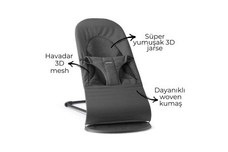 BabyBjörn Balance Soft Woven Jersey Üçlü Kumaş / Dark Grey Anakucagı - Thumbnail