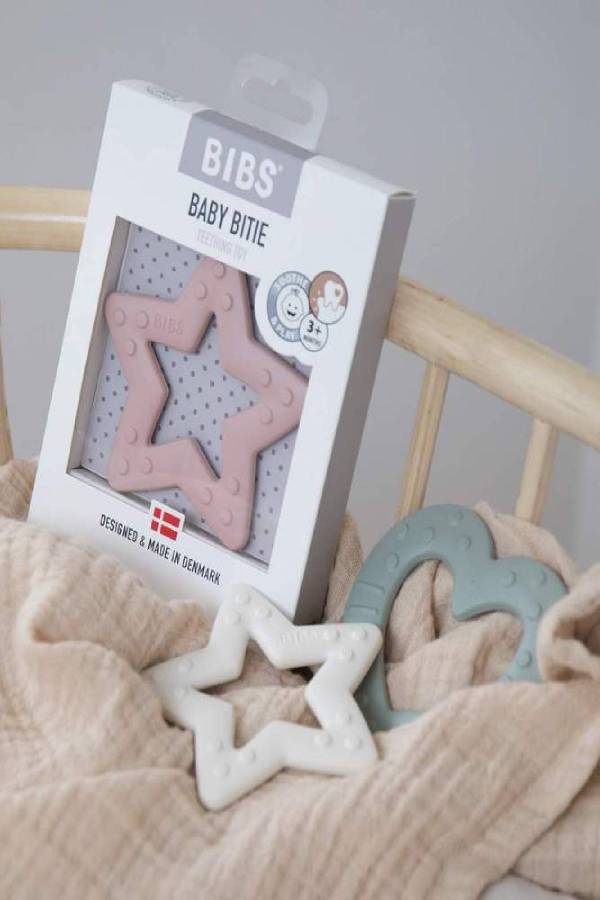 Bibs Baby Bitie Diş Kaşıyıcı Yıldız Şeklinde +3 Ay - Baby Blue