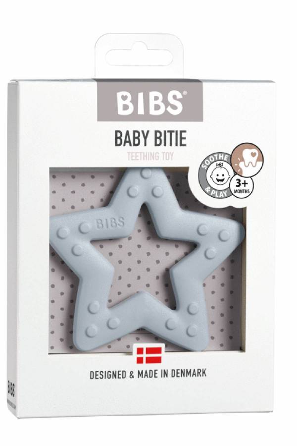 Bibs Baby Bitie Diş Kaşıyıcı Yıldız Şeklinde +3 Ay - Baby Blue