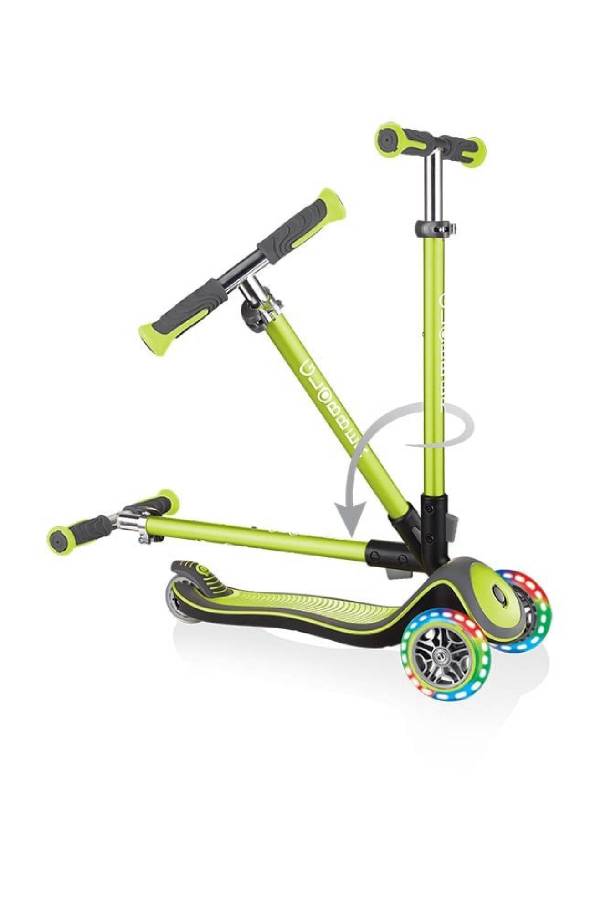 Globber Elite Deluxe Işıklı Scooter - Yeşil