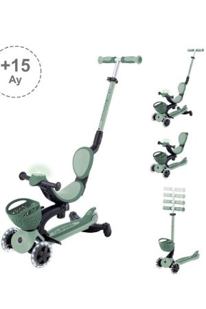 Globber Go Up Baby 360 Işıklı Scooter - Zeytin Yeşili - Thumbnail