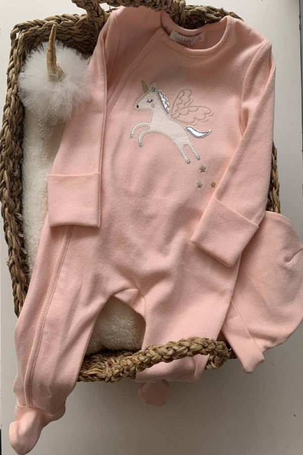 İdil Baby Uçan Unicorn Detaylı Kız Bebek Takımı