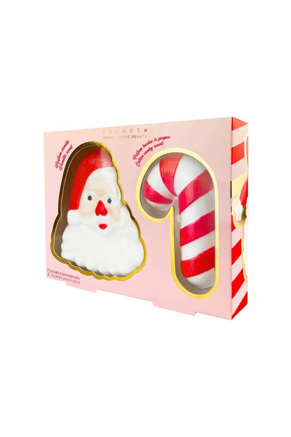 Inuwet Noel Baba ve Baston Şeker Şeklinde 2li Banyo Bombası Seti