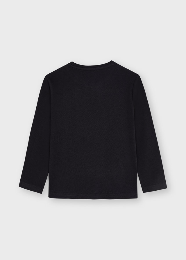 Mayolar Görsel Değiştiren Kışlık Erkek Uzun Kol T-shirt Siyah Renk