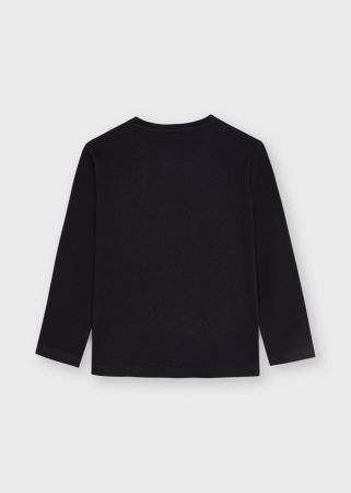 Mayolar Görsel Değiştiren Kışlık Erkek Uzun Kol T-shirt Siyah Renk - Thumbnail