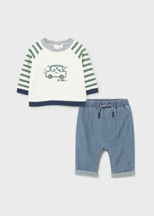 Mayoral Erkek Bebek Kot Pantolon T-shırt Set