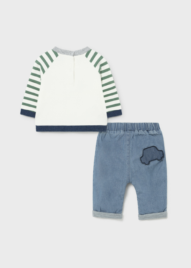 Mayoral Erkek Bebek Kot Pantolon T-shırt Set