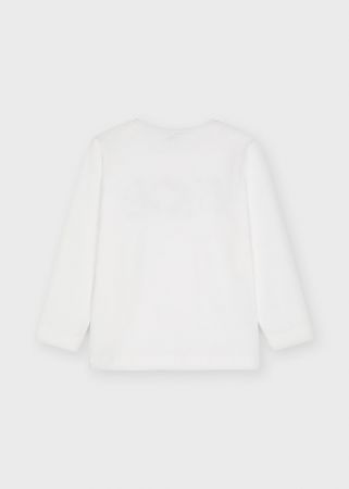 Mayoral Kışlık Kız Uzun Kol T-shirt - Beyaz - Thumbnail