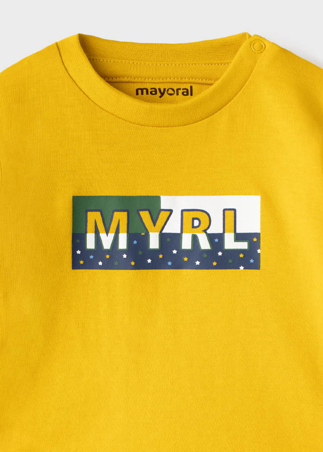 Mayoral ECOFRIENDS Erkek Bebek Uzun Kol Basic T-Shirt Sarı
