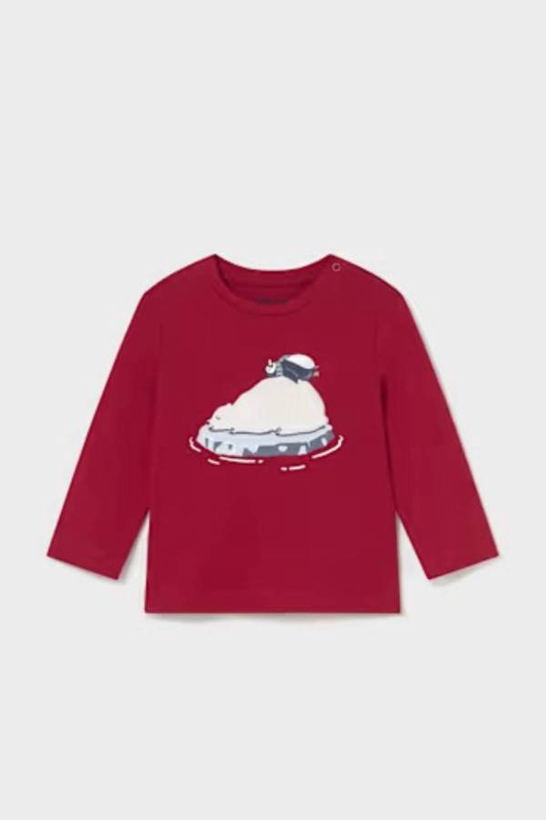 Mayoral Erkek Bebek Baskılı Kırmızı Sweatshrit