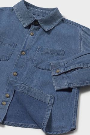 Mayoral Erkek Bebek Denim Uzun Kol Gömlek - Thumbnail